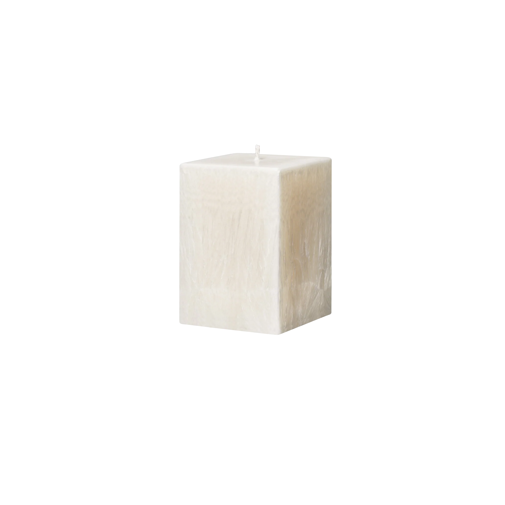 small ivory square pillar candle