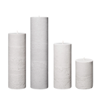 white large round pillar candles set