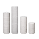 white large round pillar candles set