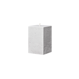 small white square pillar candle