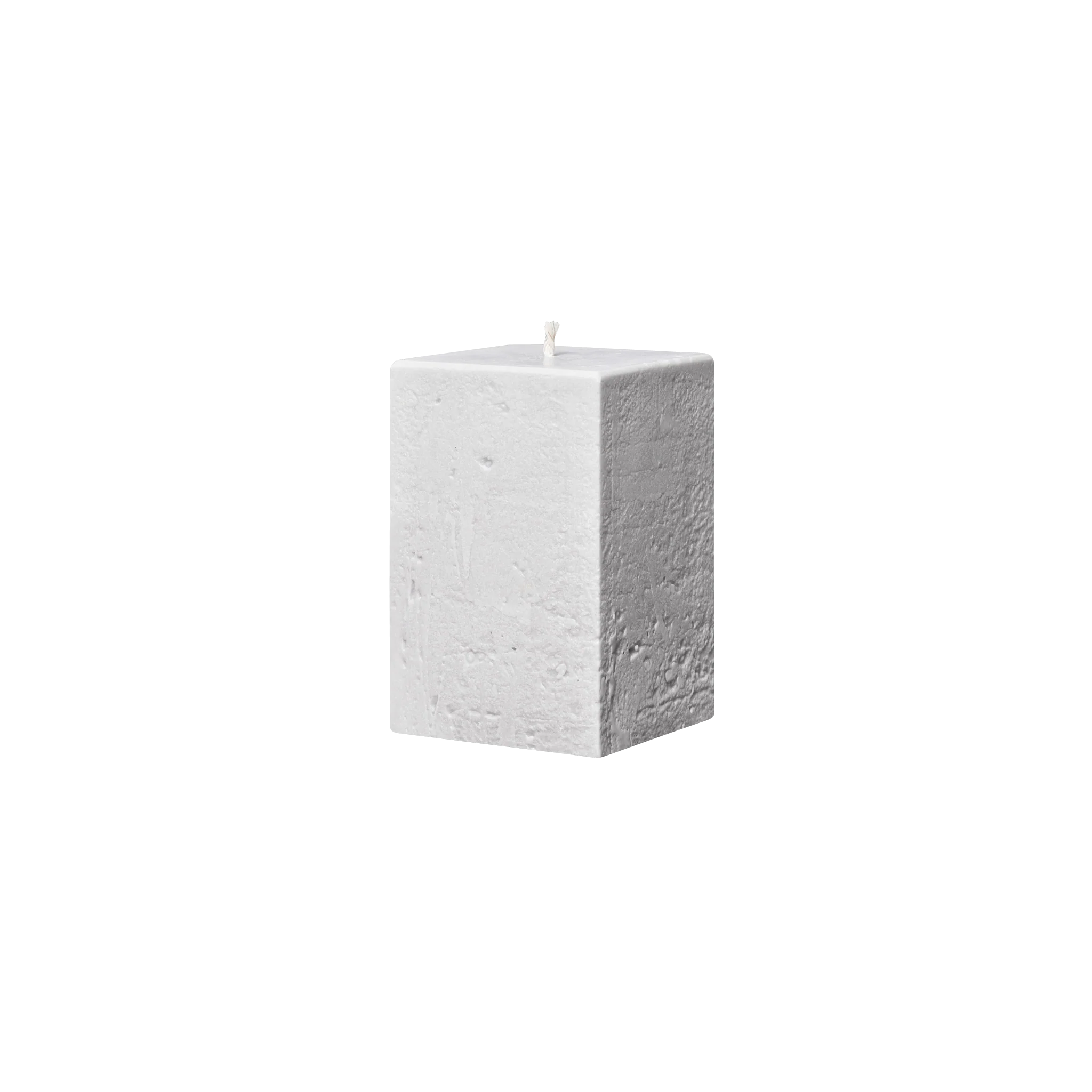 small white square pillar candle