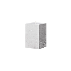small white square pillar candle