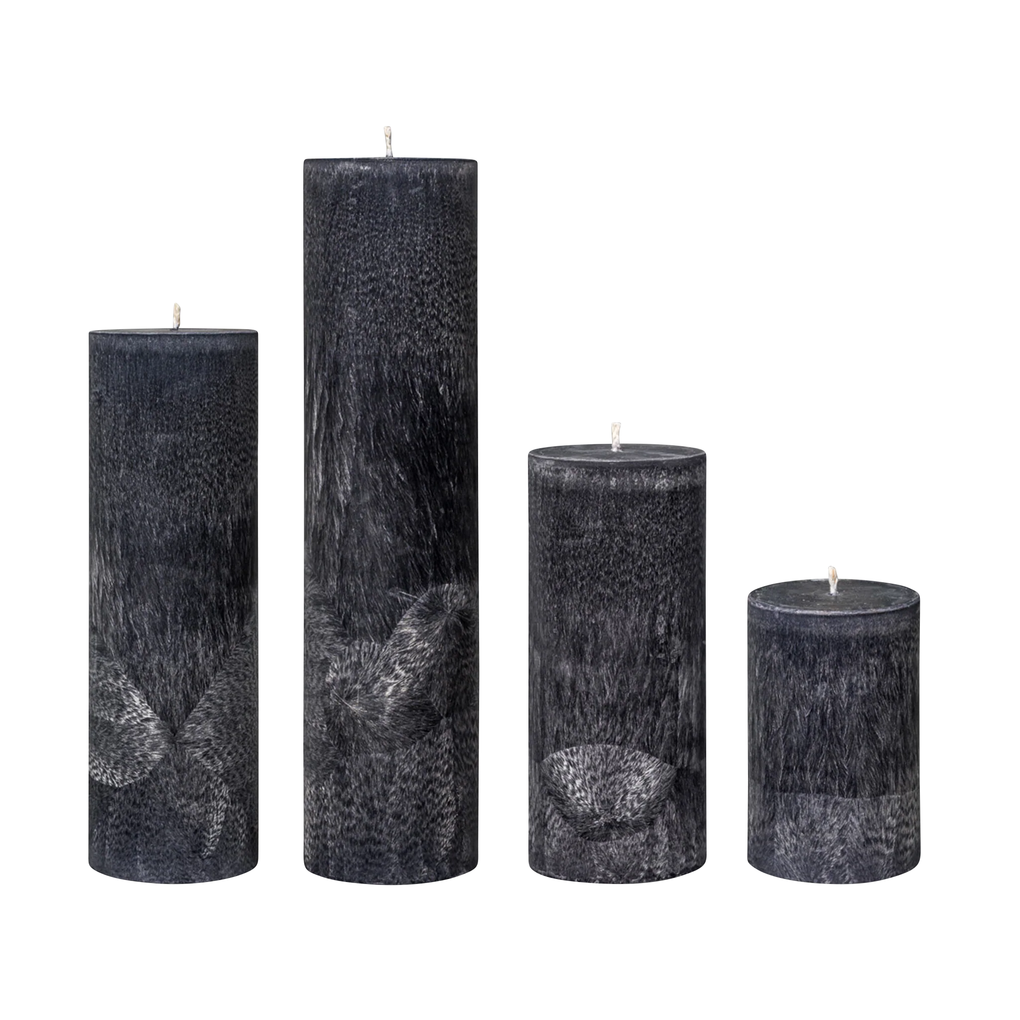 black pillar candles