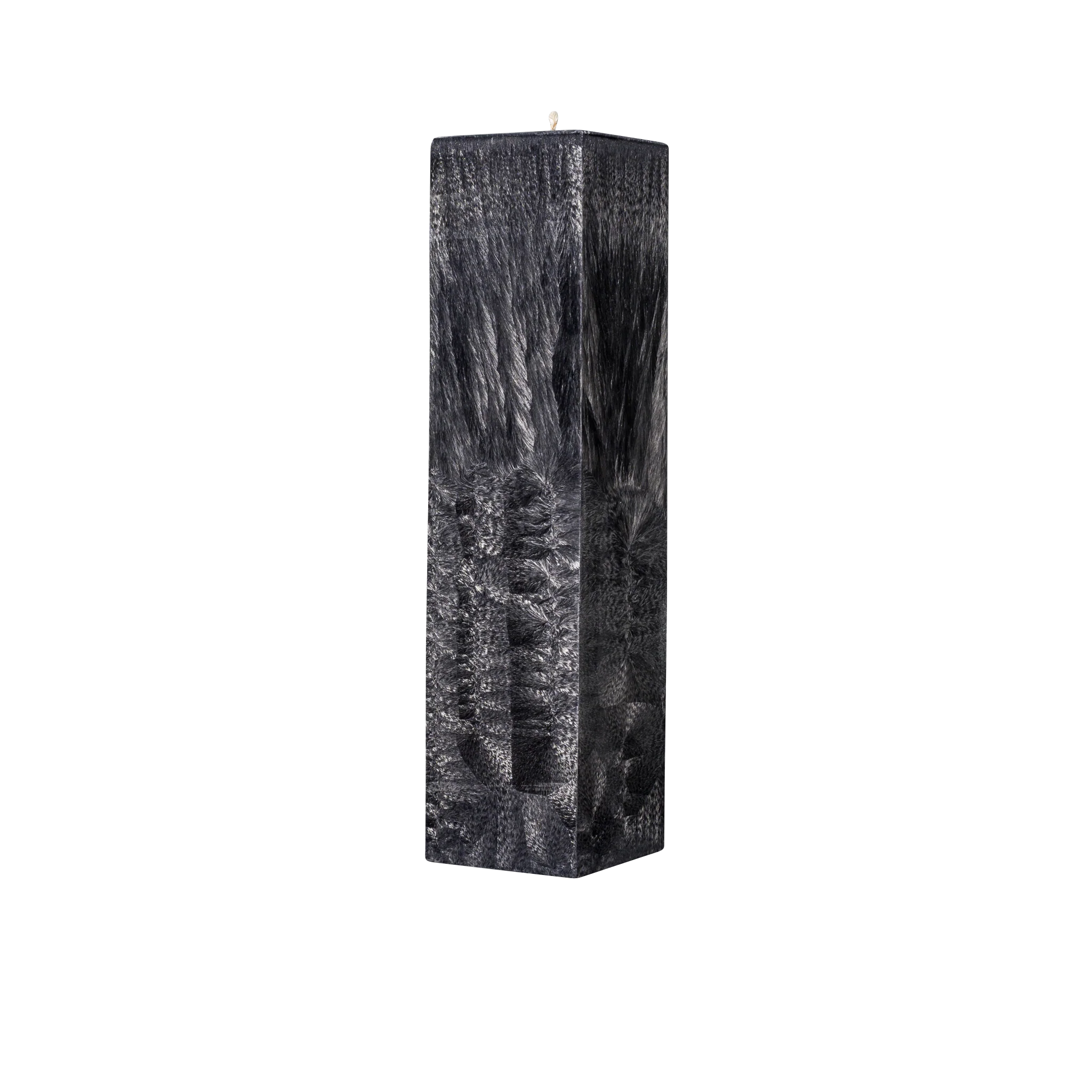 black wax pillar candle square 