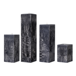 square black pillar candles set