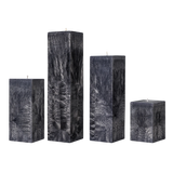 square black pillar candles set