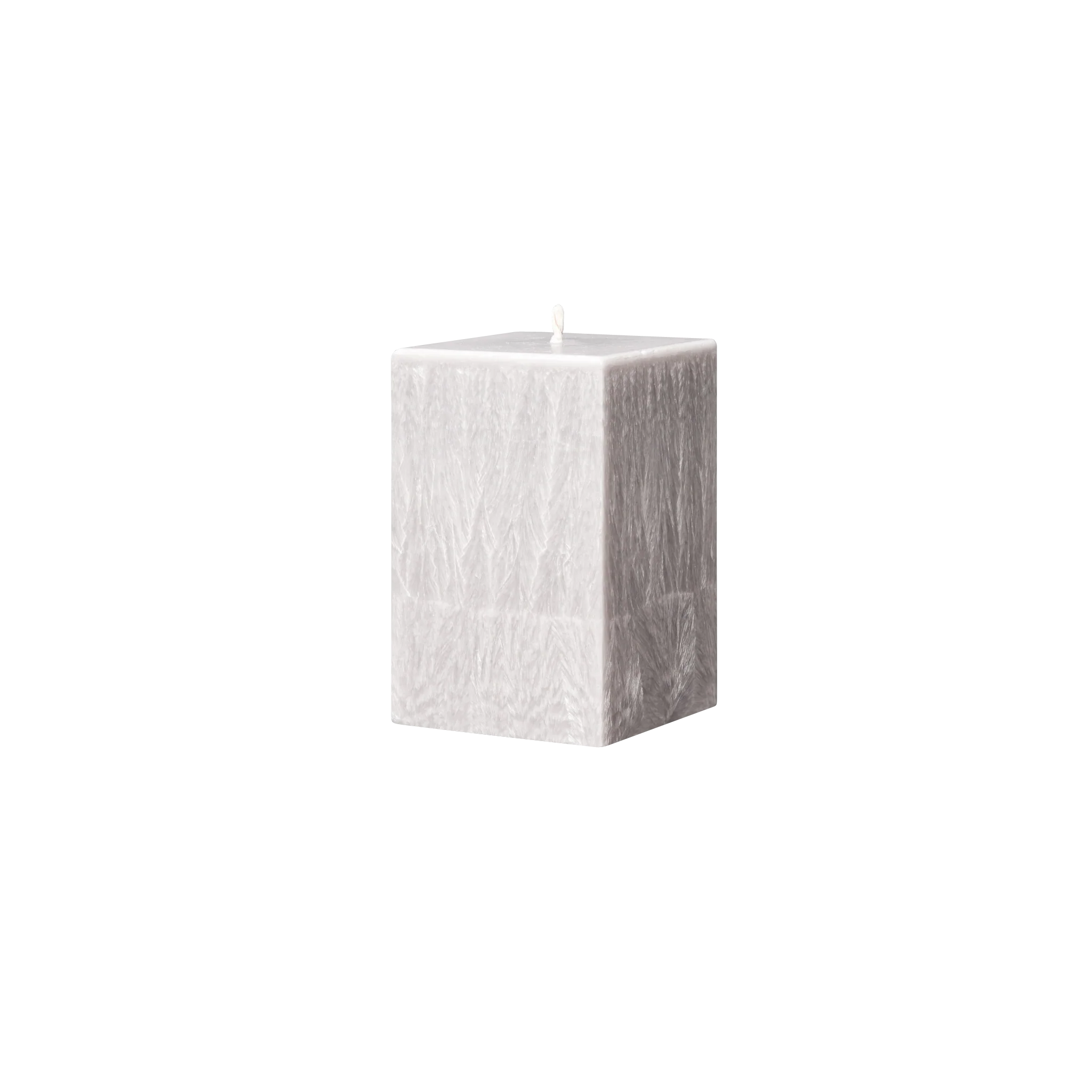 small grey suqare pillar candle