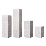 grey square pillar candles set