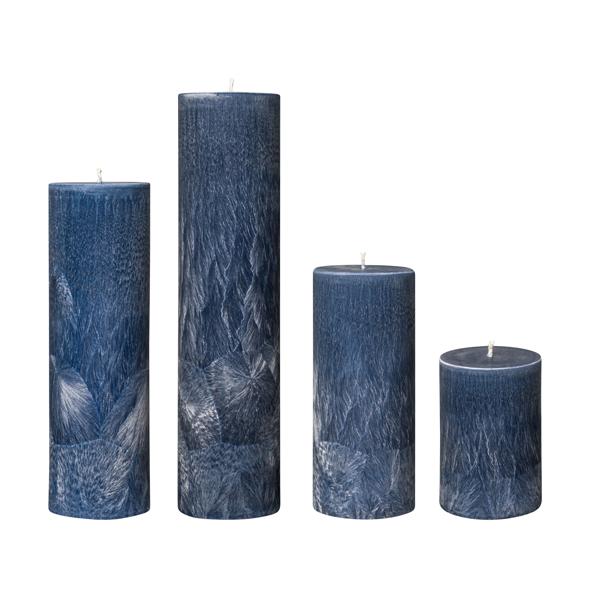 blue pillar candles