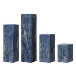 blue square pillar candles