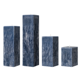 blue square pillar candles