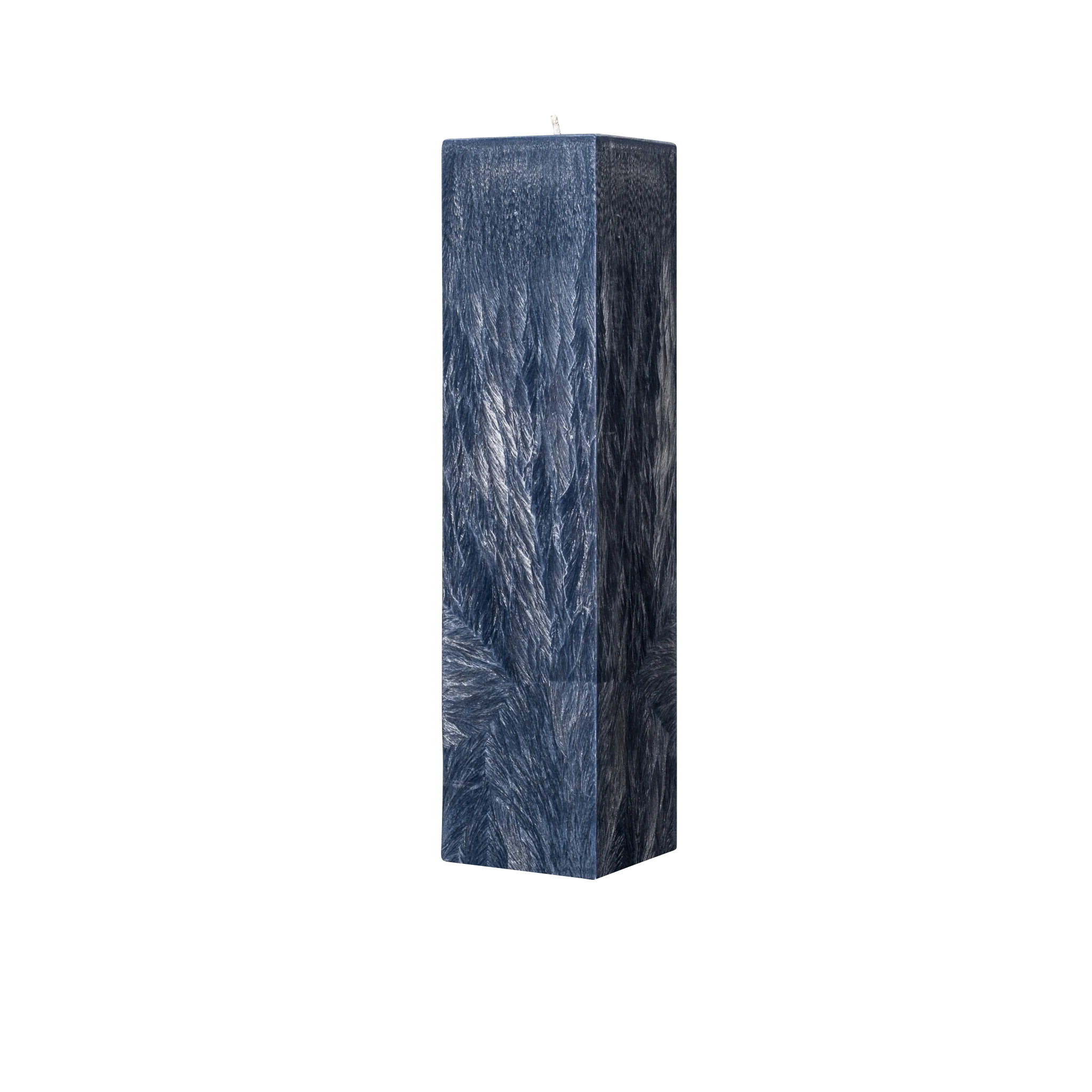 blue square pillar candle