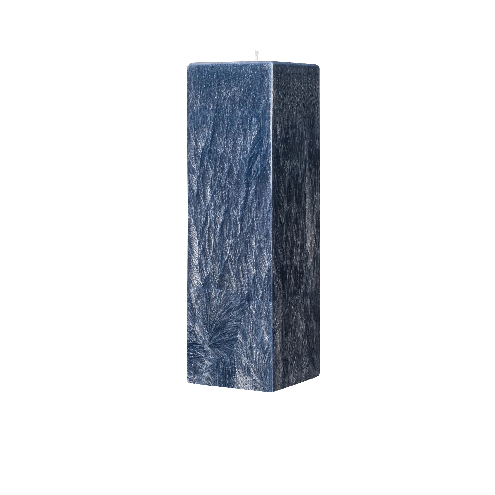 blue square pillar candle