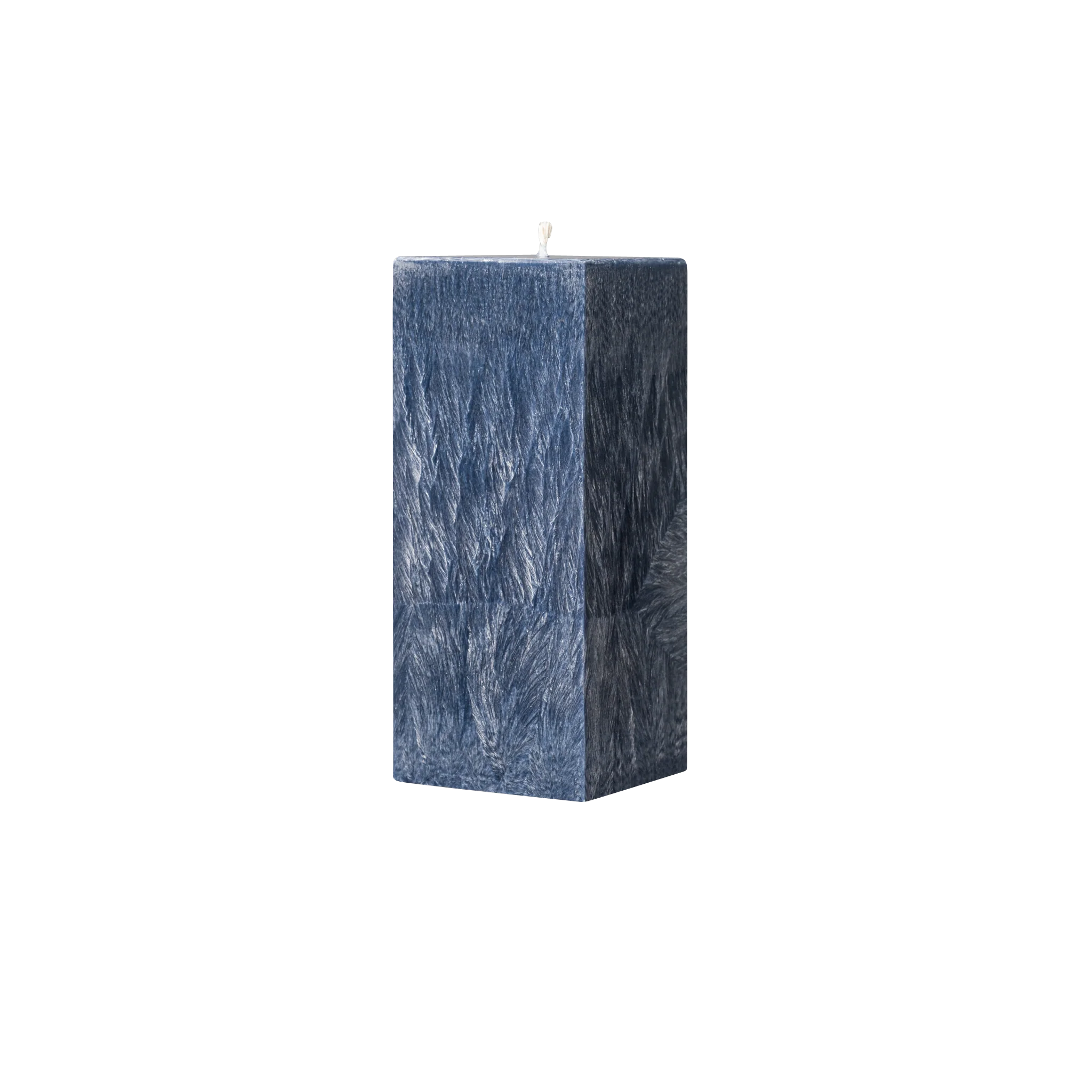 blue square pillar candle