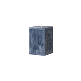 small blue square pillar candle
