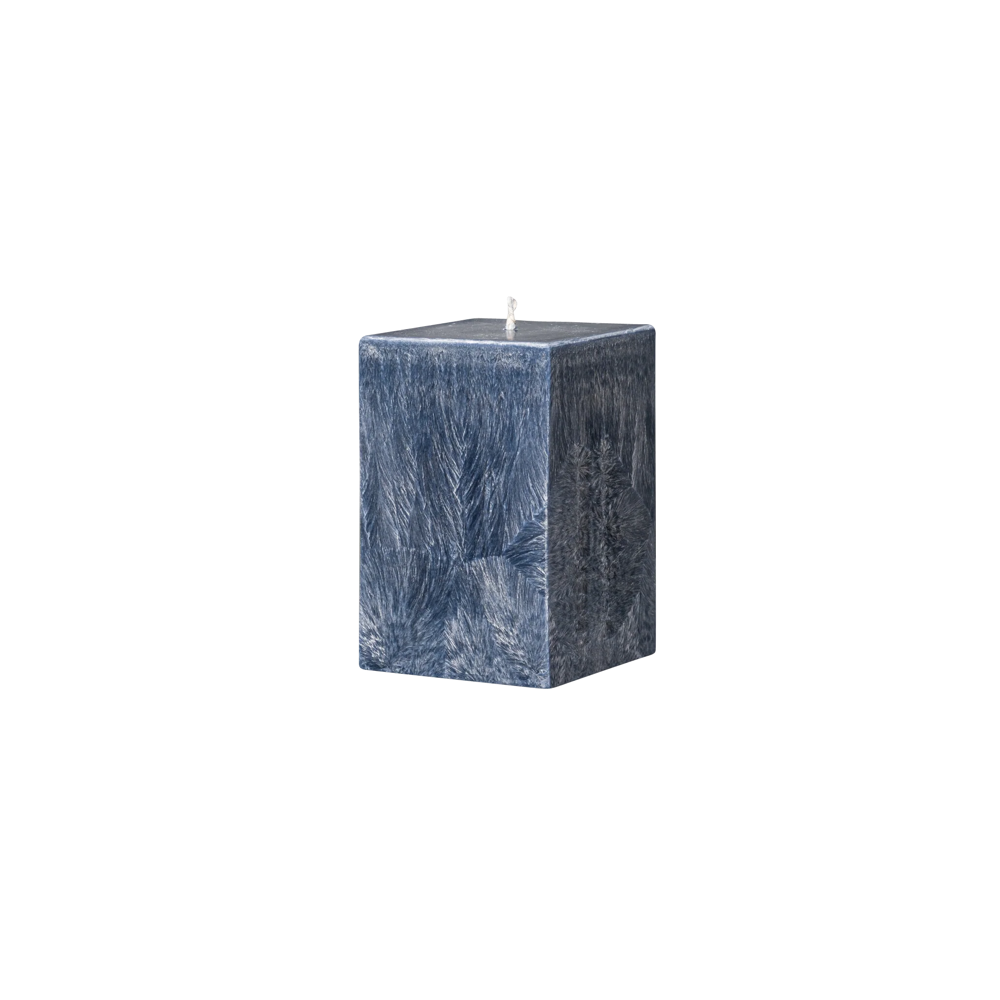 small blue square pillar candle