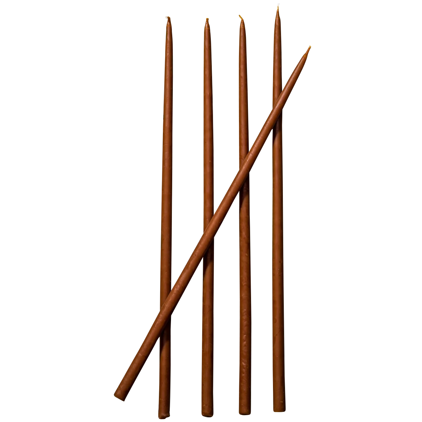 thin brown taper candles