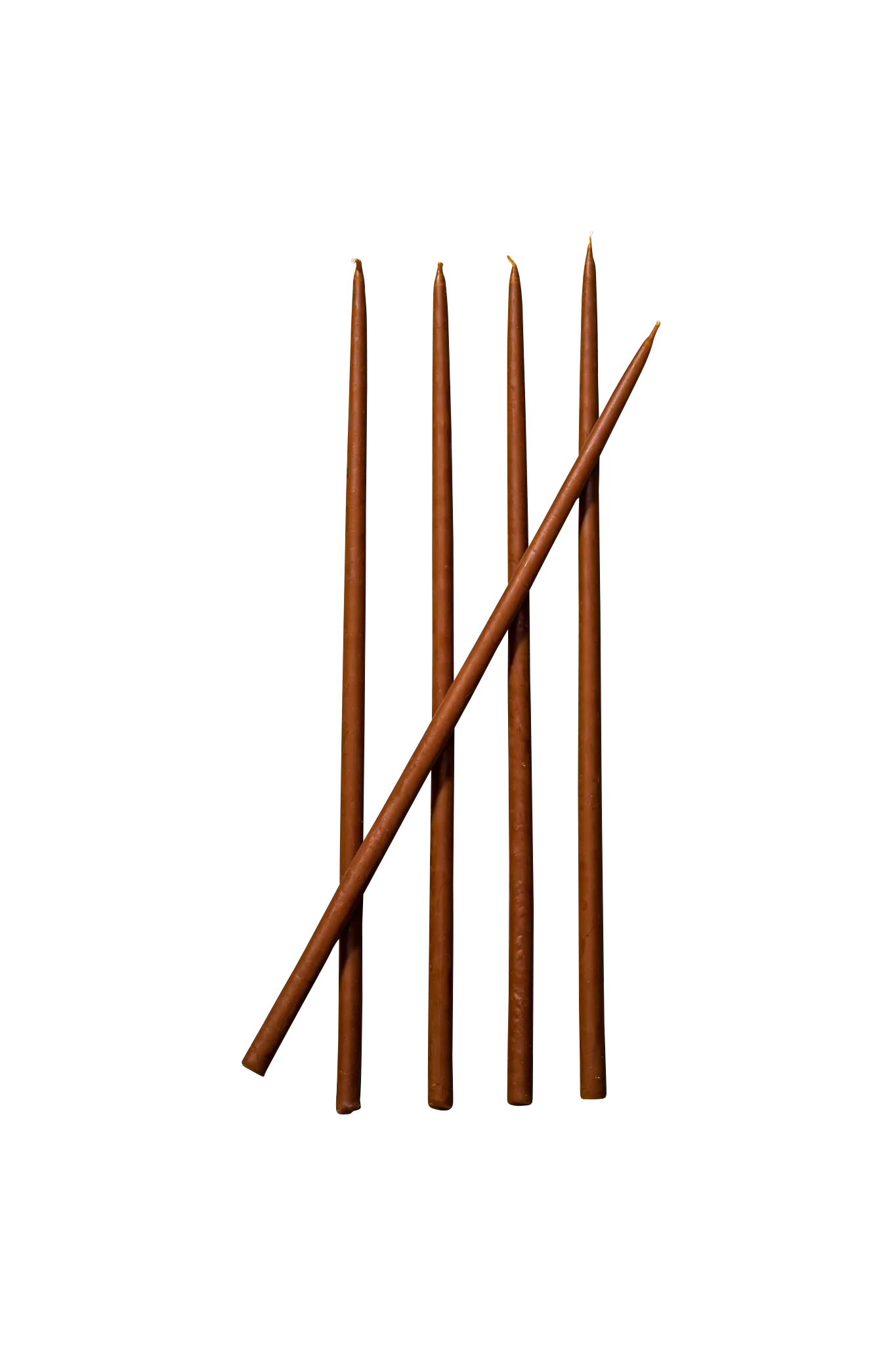thin brown taper candles