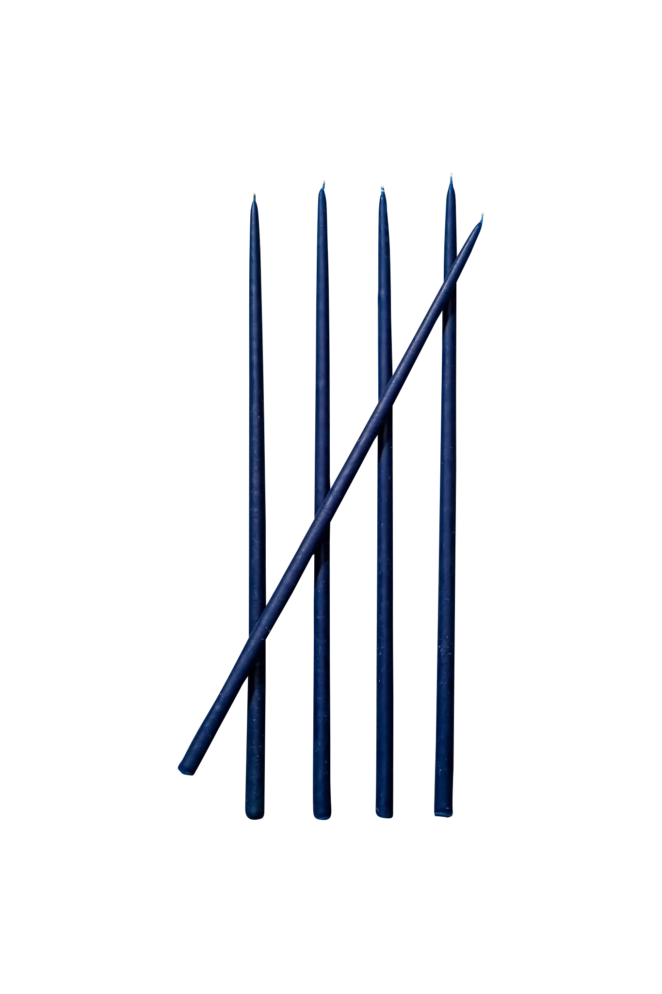 thin blue taper candles