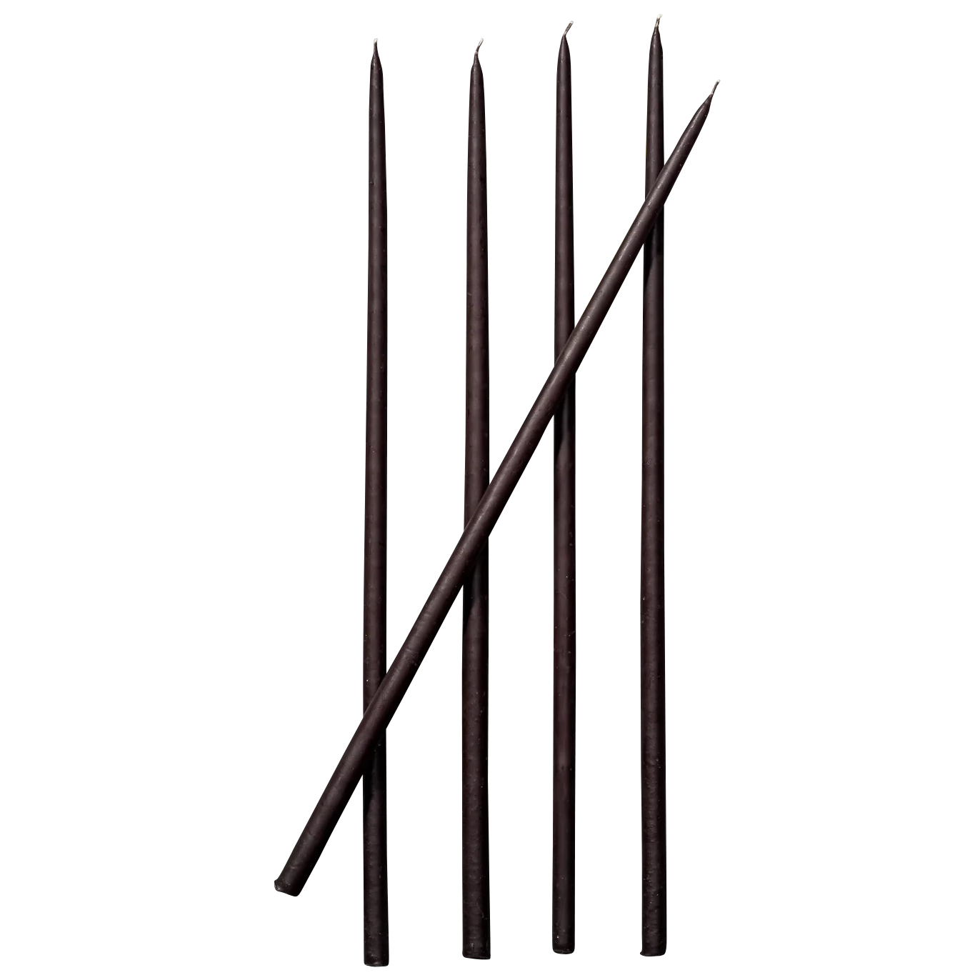 thin black taper candles