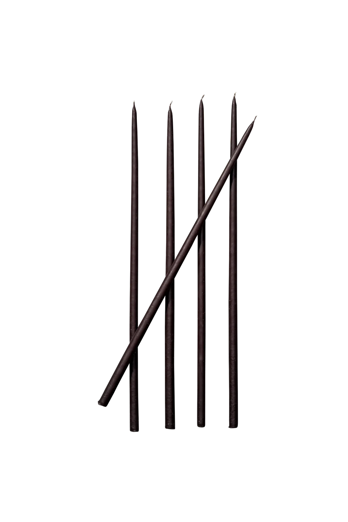 thin black taper candles