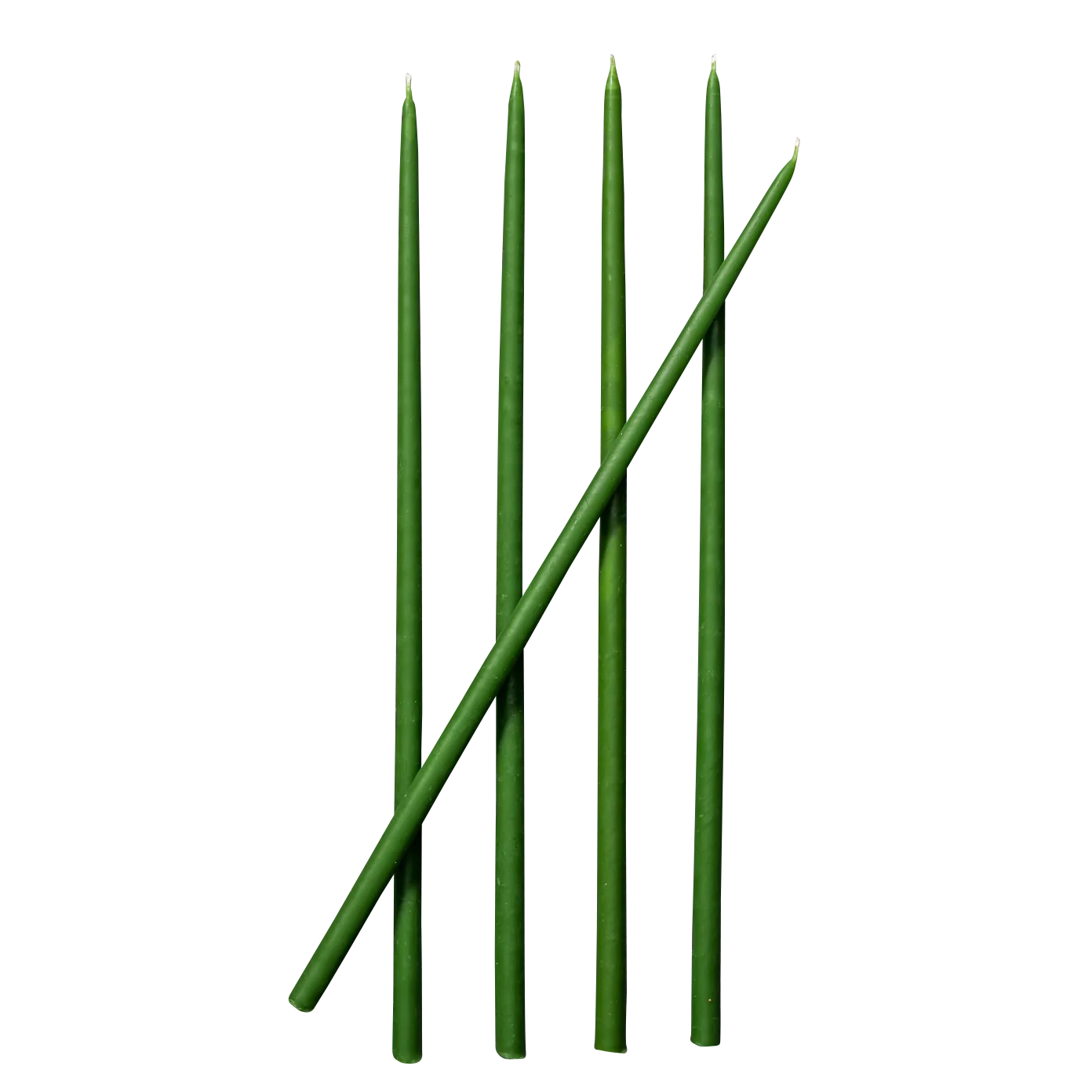 thin green taper candles
