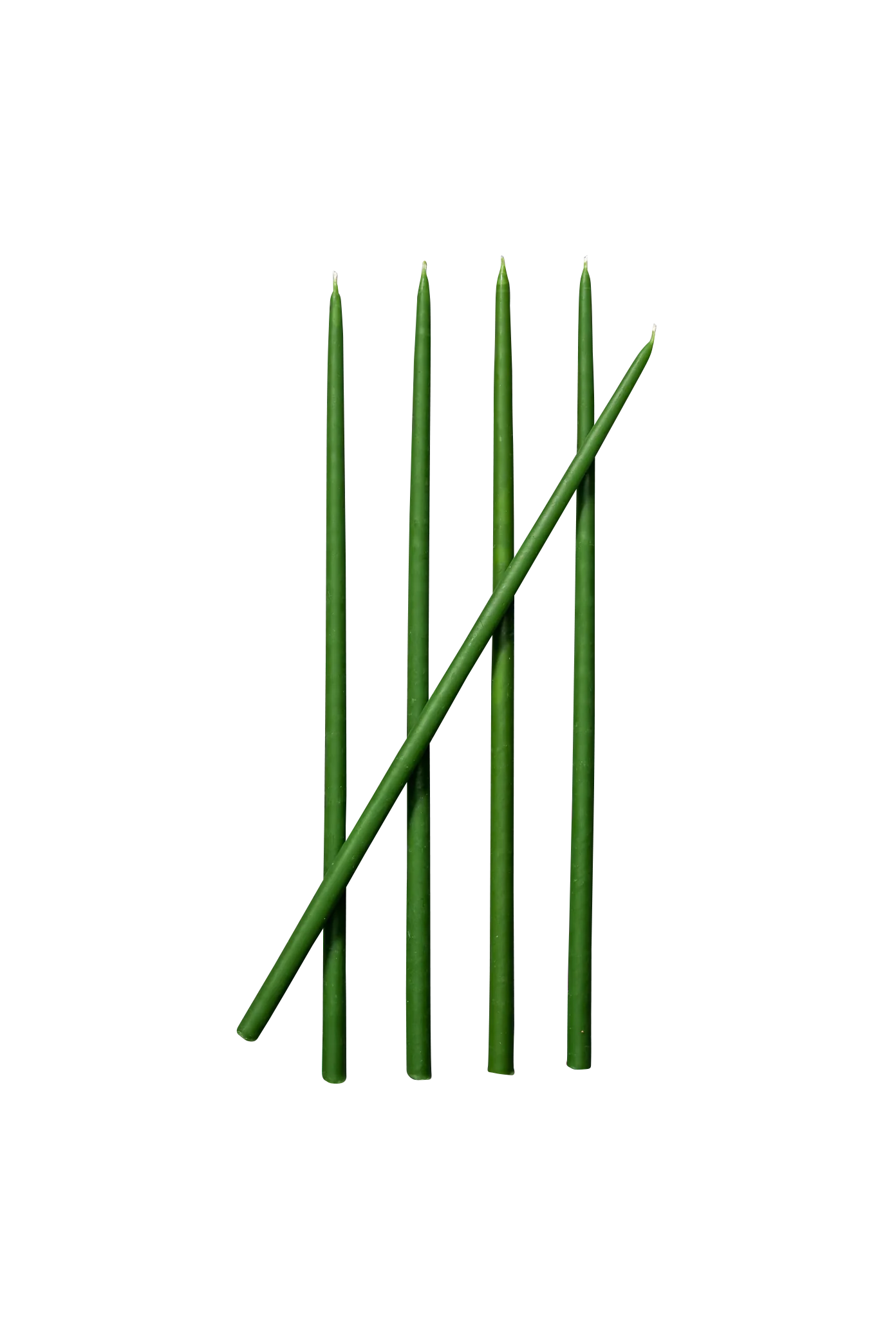 thin green taper candles