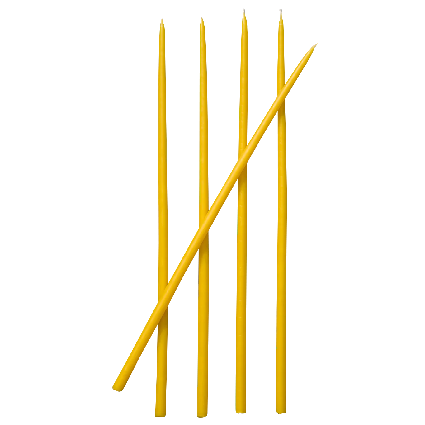 yellow thin taper candles