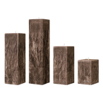 brown square pillar candles
