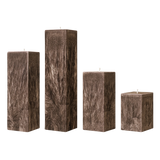 brown square pillar candles