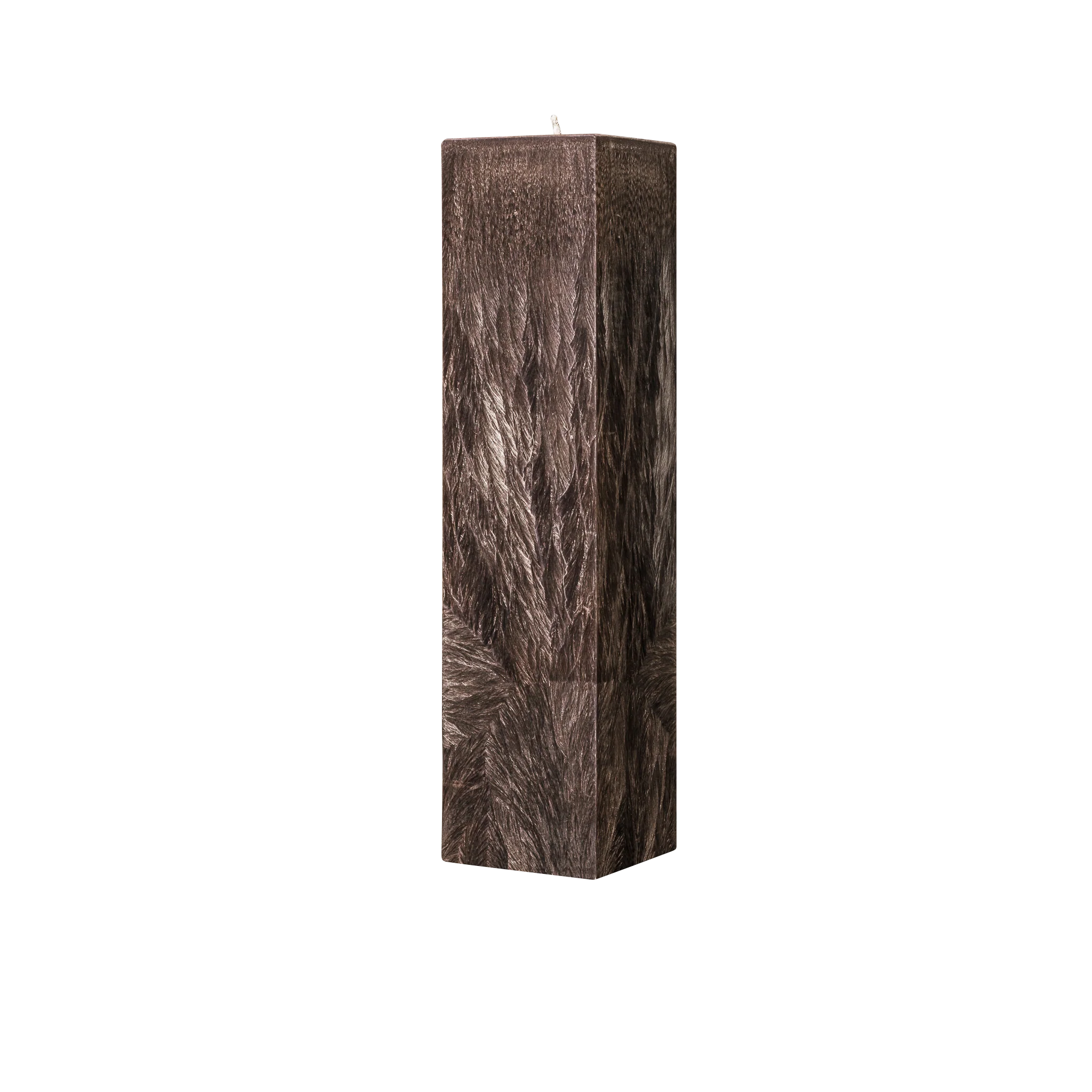 brown square pillar candle