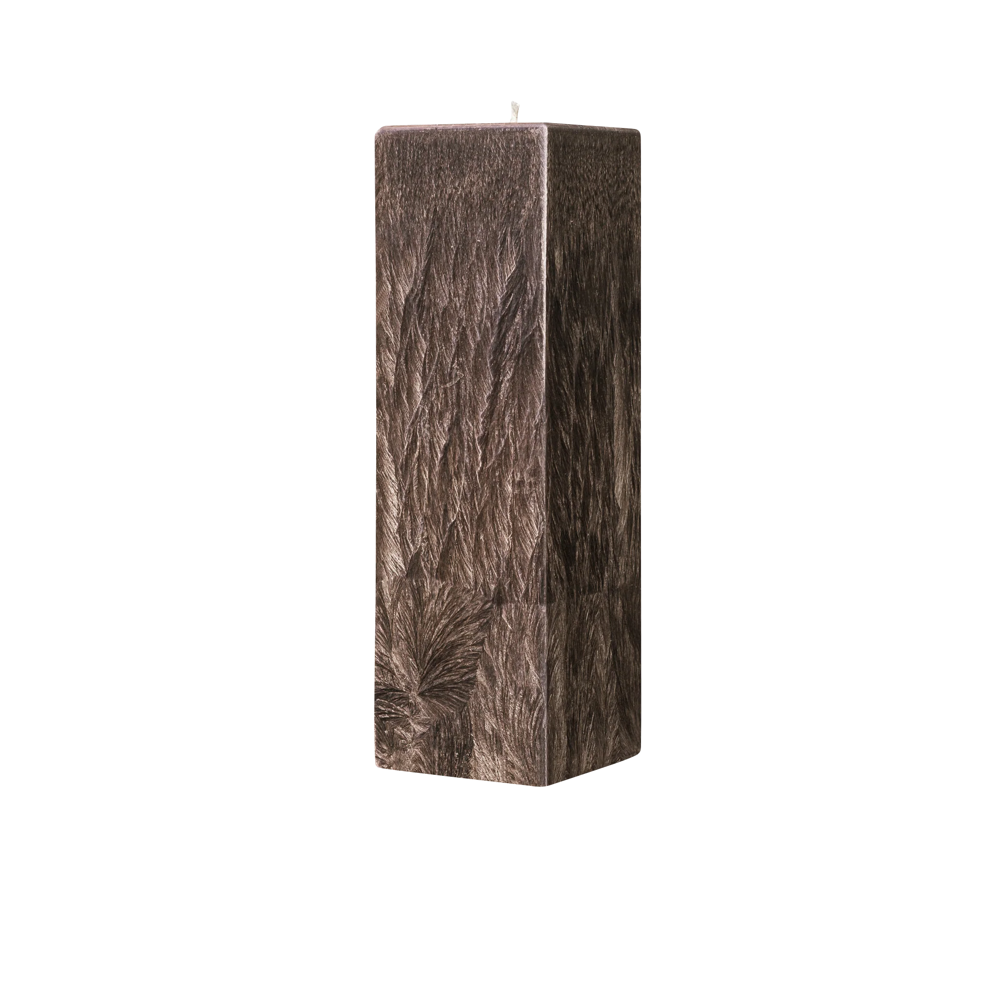 brown square pillar candle