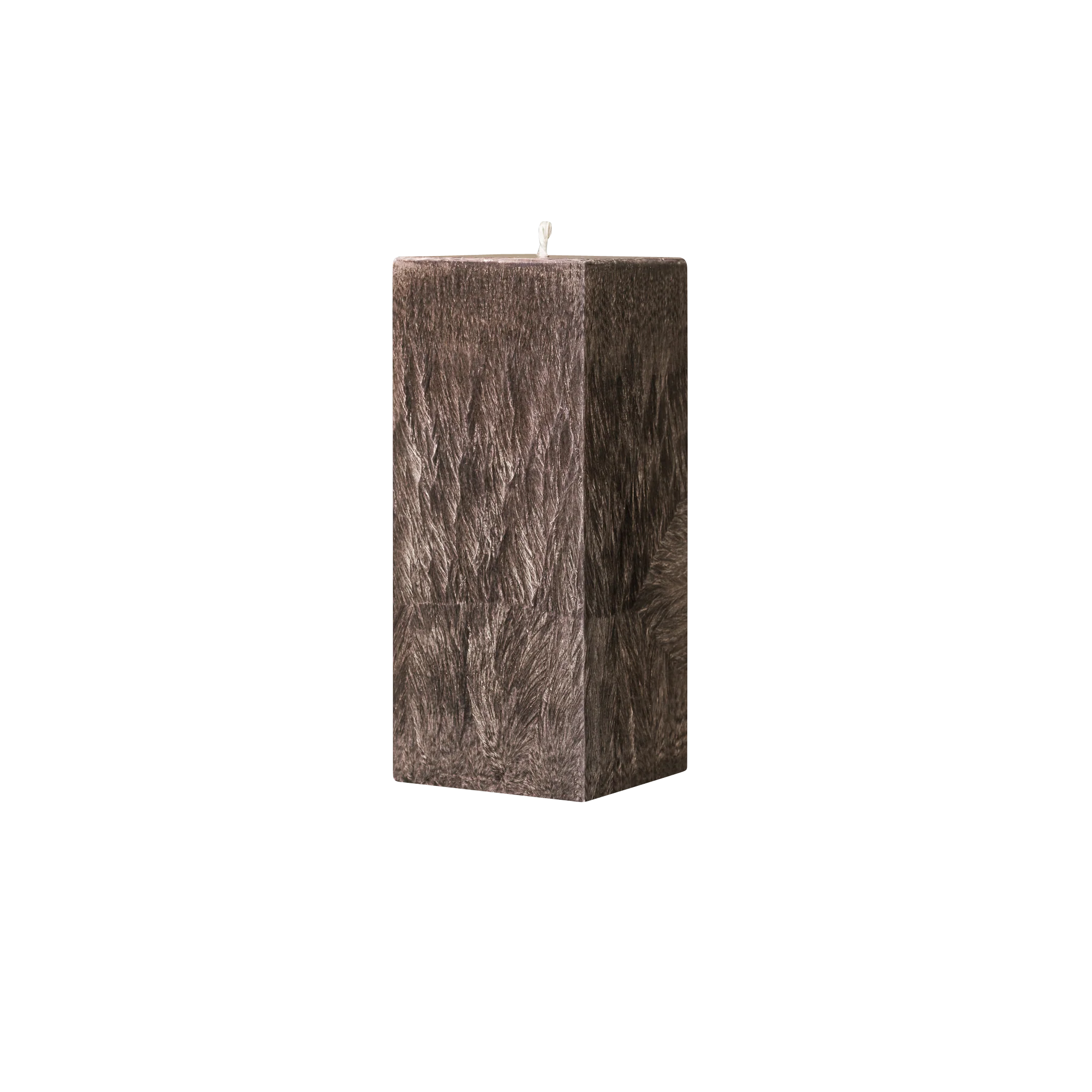 brown square pillar candle