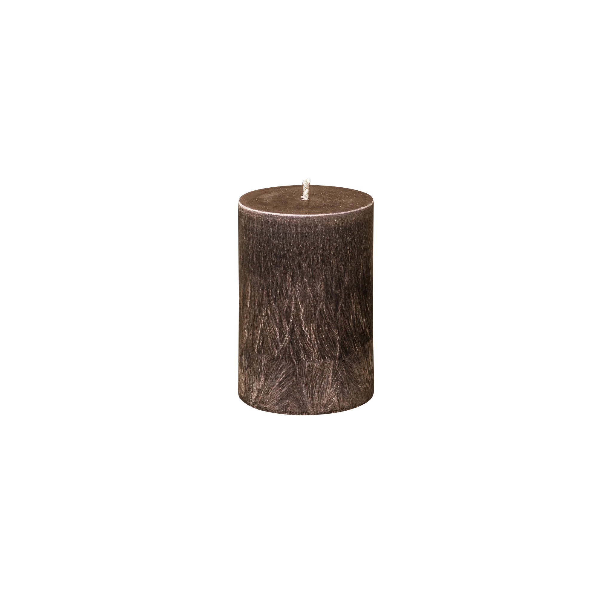 small brown pillar candle