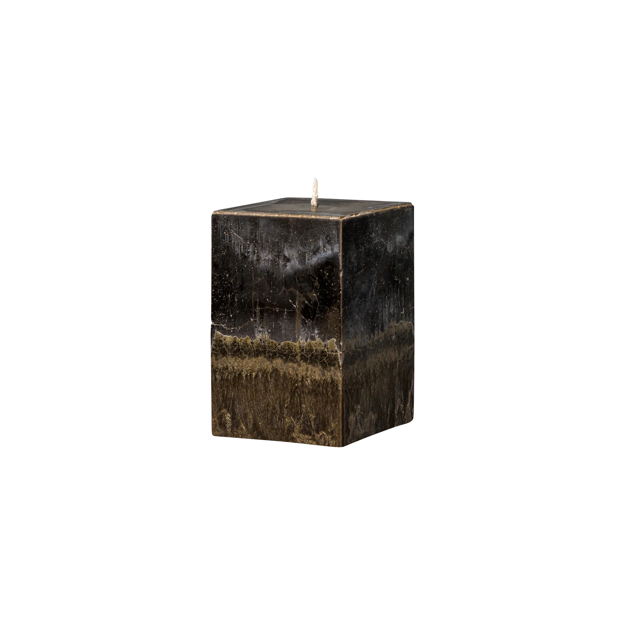 small dark brown square pillar candle