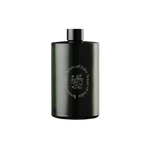 Black bottle with engraved logo on a white background
