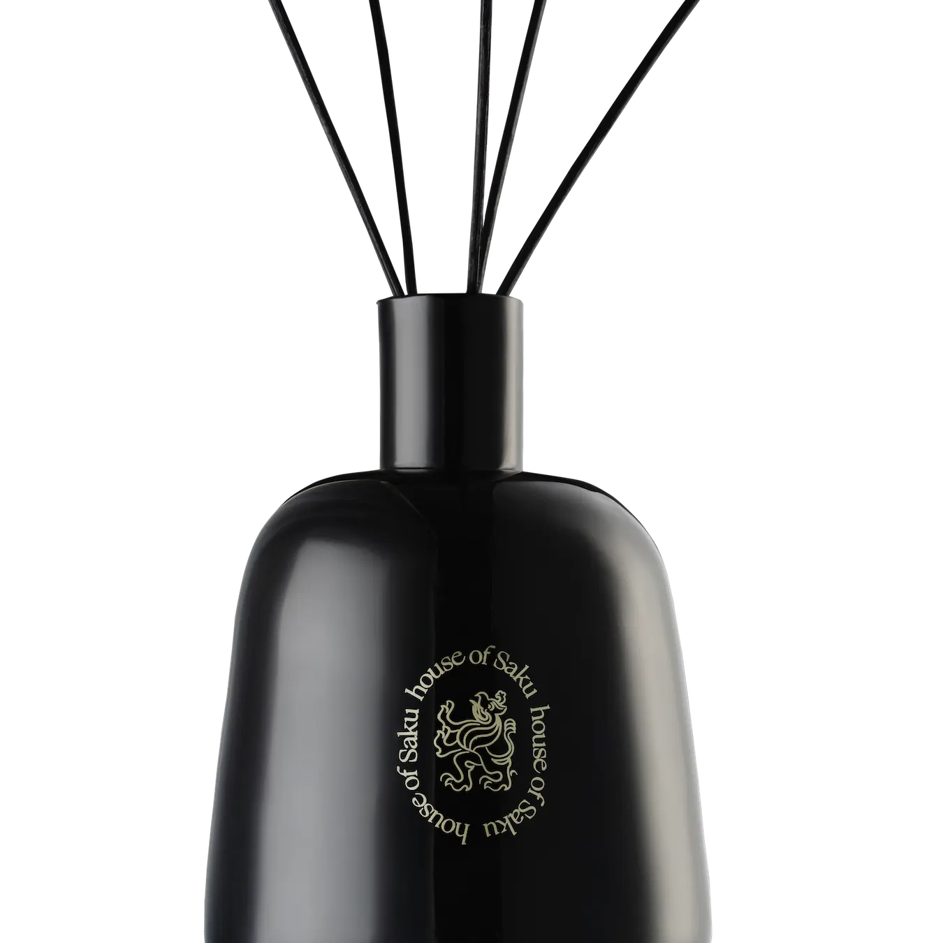 Black diffuser bottle with House of Saku brand logo on a white background