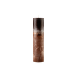 Textured cylindrical candle on a white background