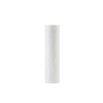 White cylindrical candle on a white background