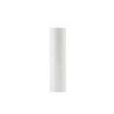 White cylindrical candle on a white background