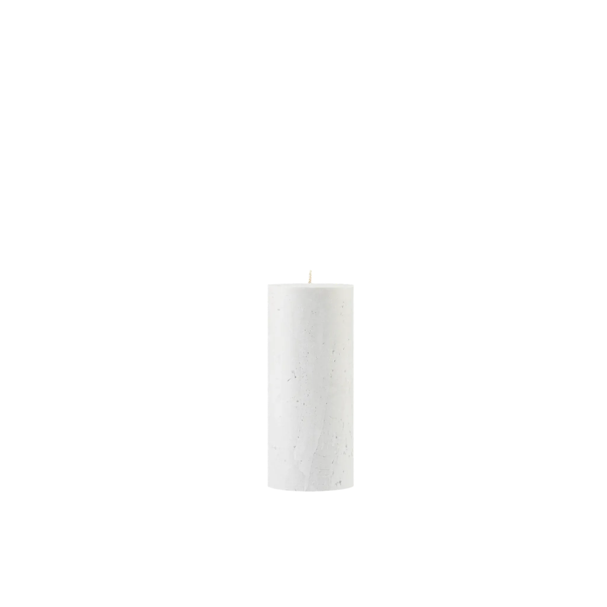 White cylindrical pendant light on a white background