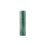 Green cylindrical candle on a white background