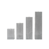 Set of four gray textured candles on a white background