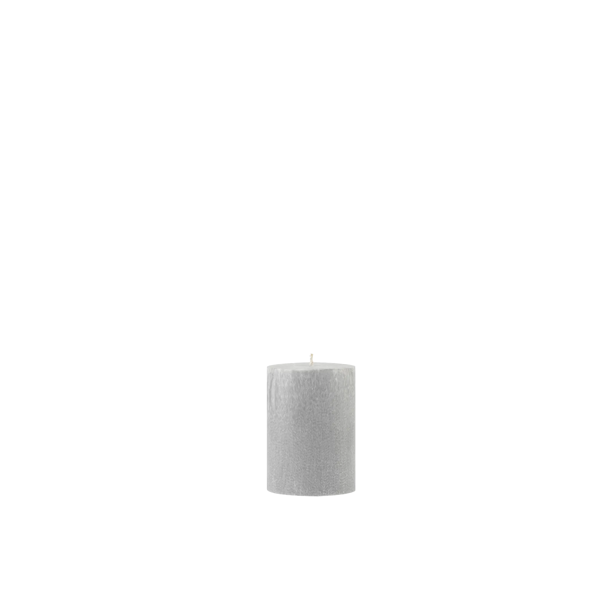 Gray textured candle on a white background