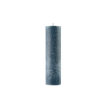 Textured blue candle on a white background