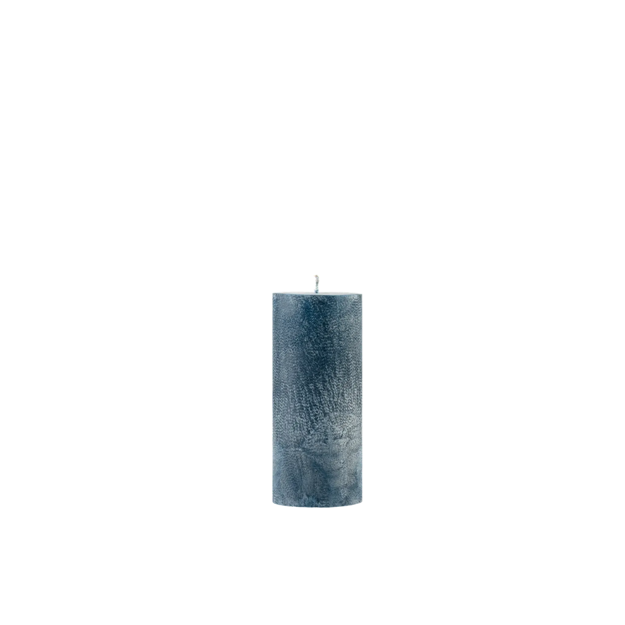 Blue candle on a white background