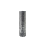 Textured grey colour cylindrical candle on a white background