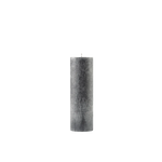 Textured gray candle on a white background
