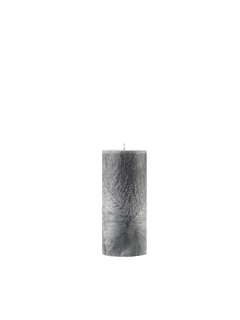 Gray textured candle on a white background