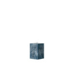 Blue textured square candle on a white background